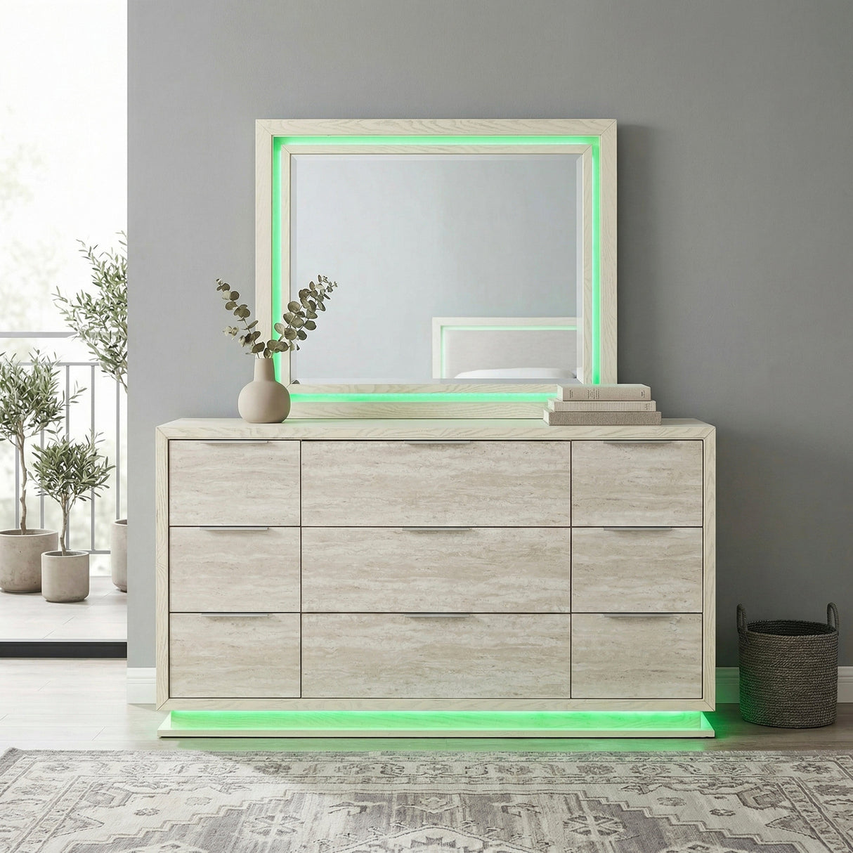 Noctis White/Light Gray Mirror by Homelegance at Eve Furniture