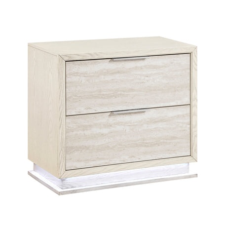 Noctis White/Light Gray Night Stand by Homelegance at Eve Furniture