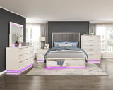 Noctis White/Light Gray Night Stand by Homelegance at Eve Furniture