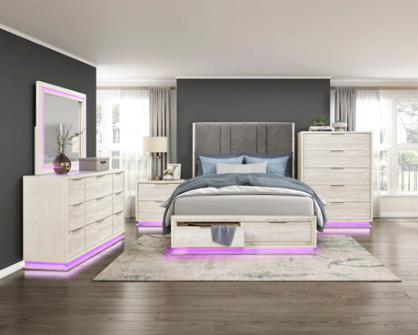 Noctis White/Light Gray Night Stand by Homelegance at Eve Furniture
