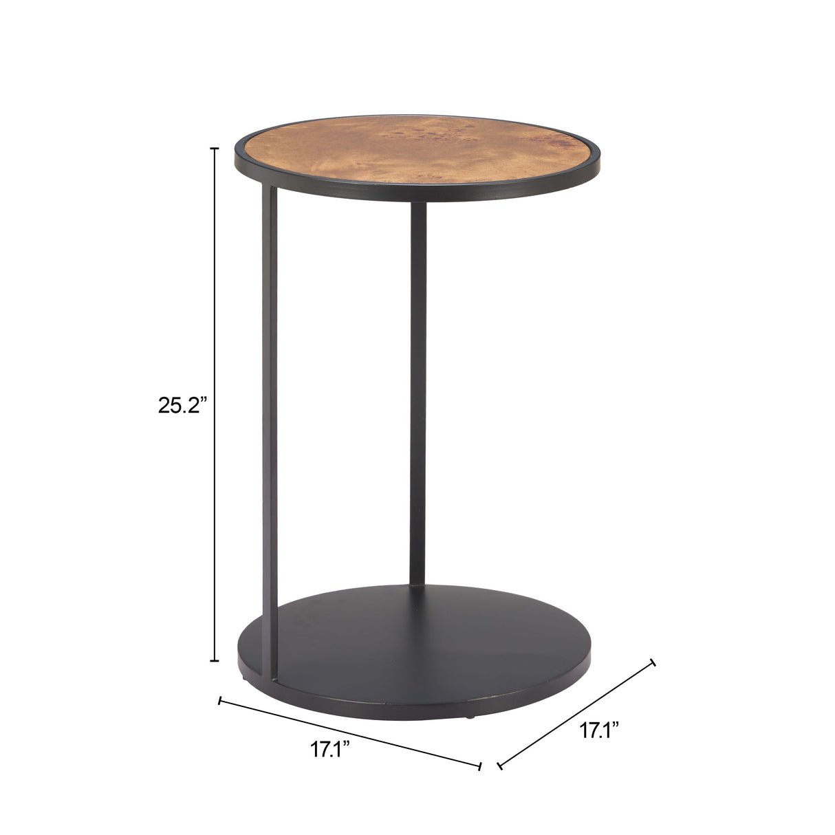 Nodo Brown & Black Side Table by Zuomod at Eve Furniture