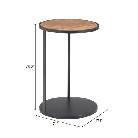 Nodo Brown & Black Side Table by Zuomod at Eve Furniture