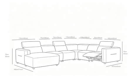 Noel Grey Power Reclining Corner Sectional by New Era Innovations at Eve Furniture