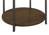 Noemie White and Gunmetal Round Marble Top Accent Side Table by Coaster at Eve Furniture