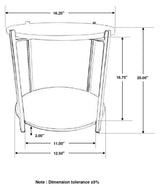 Noemie White and Gunmetal Round Marble Top Accent Side Table by Coaster at Eve Furniture