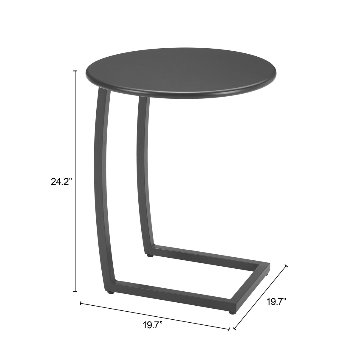 Noga Black Outdoor End Table by Zuomod at Eve Furniture