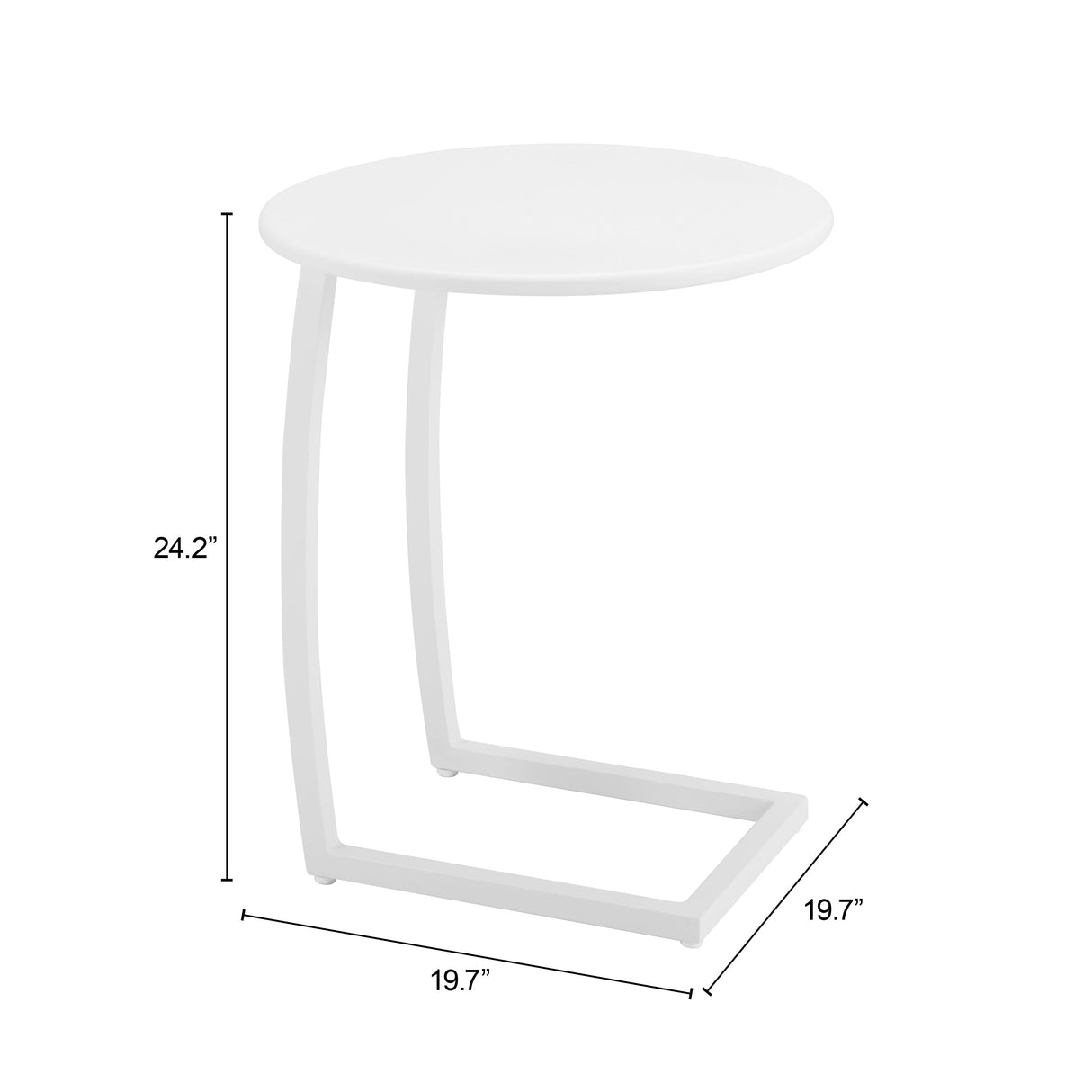 Noga White Outdoor End Table by Zuomod at Eve Furniture