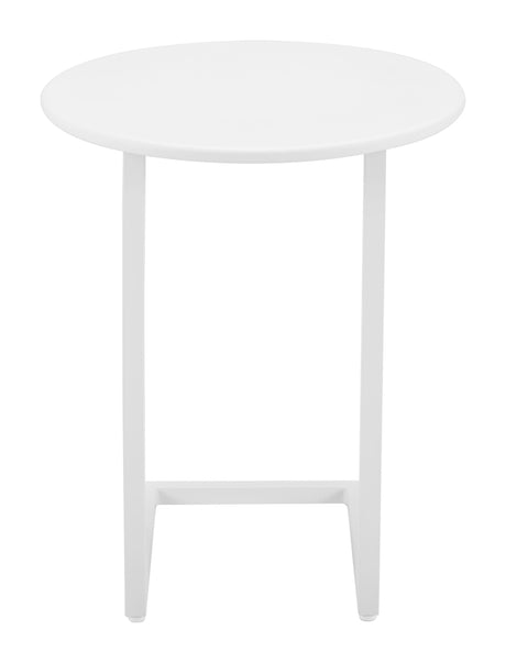 Noga White Outdoor End Table by Zuomod at Eve Furniture