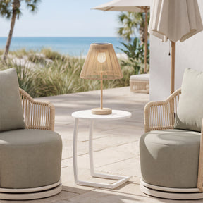 Noga White Outdoor End Table by Zuomod at Eve Furniture