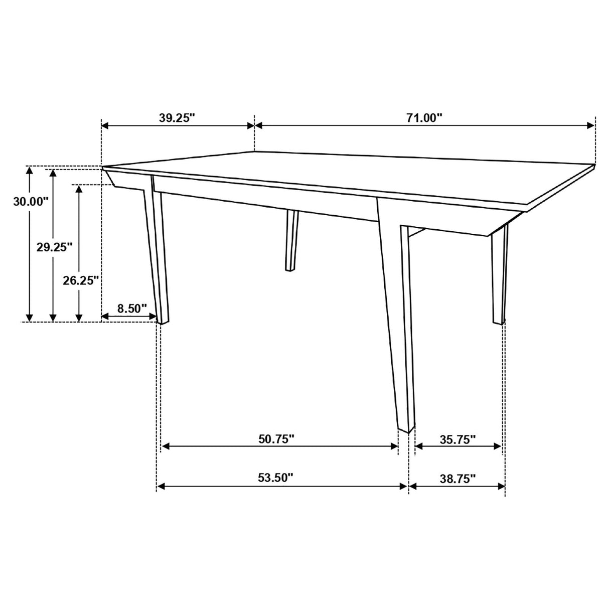 Nogales Natural Acacia/Off White 5-Piece Rectangular Dining Set