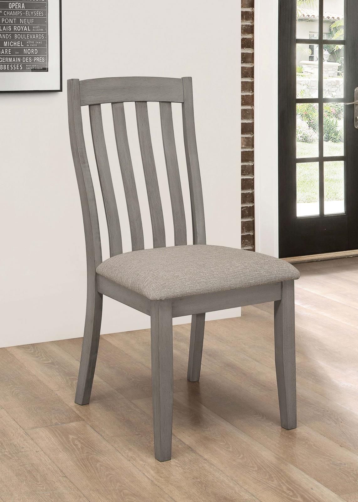 Nogales Coastal Gray Slat Back Side Chairs, Set of 2