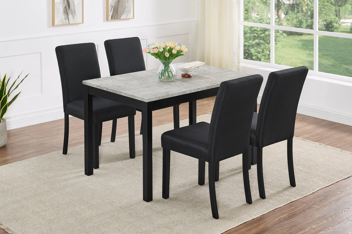 Noir Grey/Black 5-Piece Dining Room Set by New Era Innovations at Eve Furniture