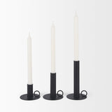 Noir Matte Black Metal Candle Holders (Set of 3) by Mercana at Eve Furniture