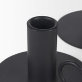 Noir Matte Black Metal Candle Holders (Set of 3) by Mercana at Eve Furniture