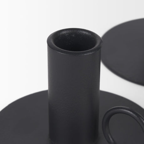 Noir Matte Black Metal Candle Holders (Set of 3) by Mercana at Eve Furniture