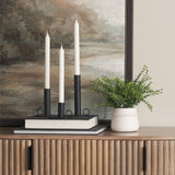Noir Matte Black Metal Candle Holders (Set of 3) by Mercana at Eve Furniture
