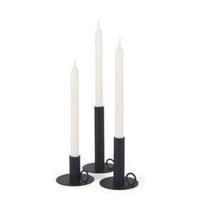 Noir Matte Black Metal Candle Holders (Set of 3) by Mercana at Eve Furniture