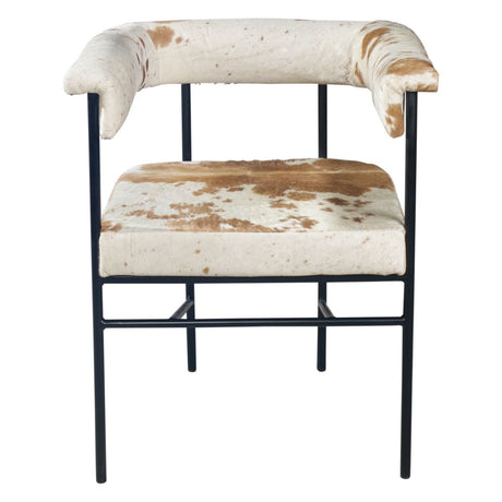 Nola 18" Dining Armchair in Nola 18" Dining Armchair in Brown Hair on Hide Leather by Home Trends & Design at Eve Furniture