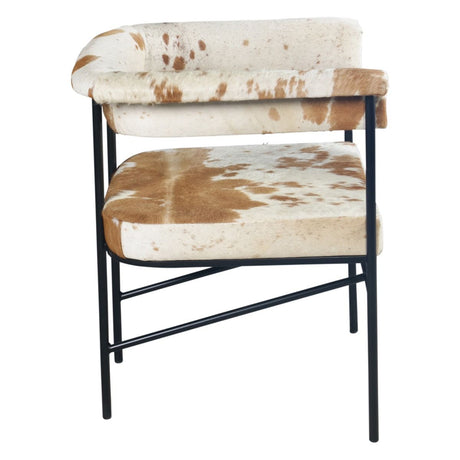 Nola 18" Dining Armchair in Nola 18" Dining Armchair in Brown Hair on Hide Leather by Home Trends & Design at Eve Furniture