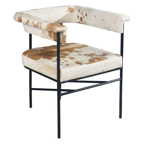 Nola 18" Dining Armchair in Nola 18" Dining Armchair in Brown Hair on Hide Leather by Home Trends & Design at Eve Furniture