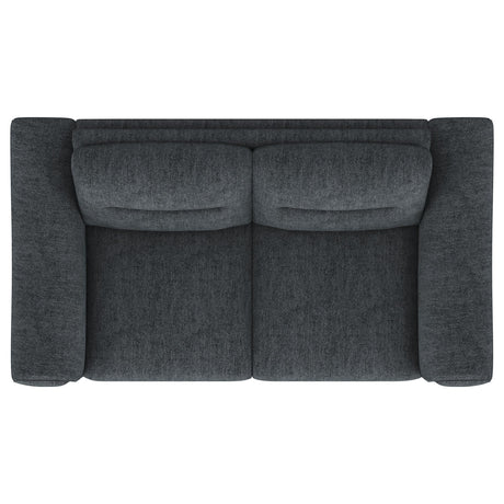 Nolan Charcoal Sloped Track Arm Loveseat by Coaster at Eve Furniture