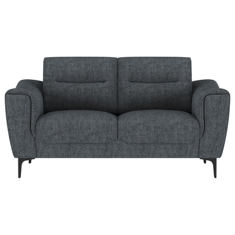 Nolan Charcoal Sloped Track Arm Loveseat by Coaster at Eve Furniture