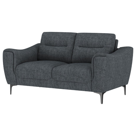 Nolan Charcoal Sloped Track Arm Loveseat by Coaster at Eve Furniture