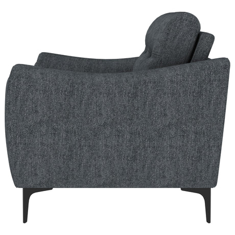 Nolan Charcoal Sloped Track Arm Loveseat by Coaster at Eve Furniture
