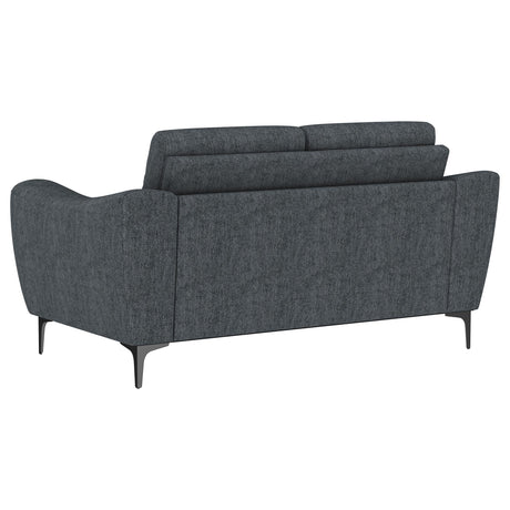 Nolan Charcoal Sloped Track Arm Loveseat by Coaster at Eve Furniture