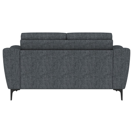 Nolan Charcoal Sloped Track Arm Loveseat by Coaster at Eve Furniture