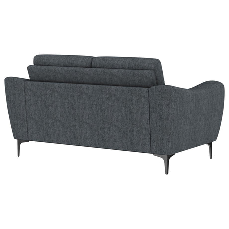 Nolan Charcoal Sloped Track Arm Loveseat by Coaster at Eve Furniture