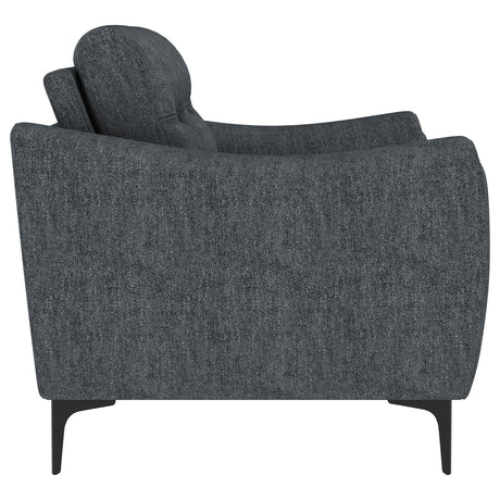 Nolan Charcoal Sloped Track Arm Loveseat by Coaster at Eve Furniture