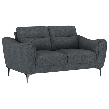 Nolan Charcoal Sloped Track Arm Loveseat by Coaster at Eve Furniture