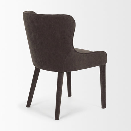 Nolan Slope Charcoal Chenille Dining Chair, Set of 2 by Mercana at Eve Furniture