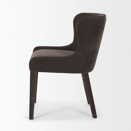 Nolan Slope Charcoal Chenille Dining Chair, Set of 2 by Mercana at Eve Furniture