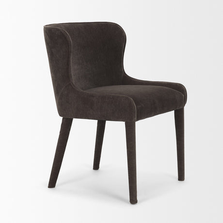 Nolan Slope Charcoal Chenille Dining Chair, Set of 2 by Mercana at Eve Furniture