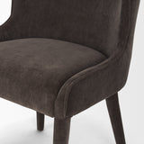 Nolan Slope Charcoal Chenille Dining Chair, Set of 2 by Mercana at Eve Furniture
