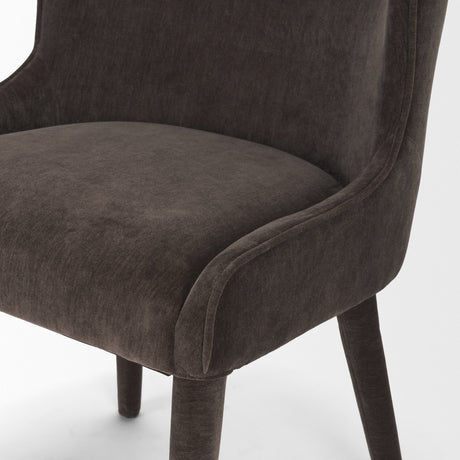 Nolan Slope Charcoal Chenille Dining Chair, Set of 2 by Mercana at Eve Furniture