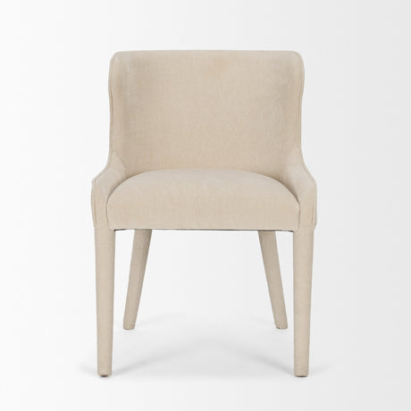 Nolan Slope Cream Chenille Dining Chair, Set of 2 by Mercana at Eve Furniture