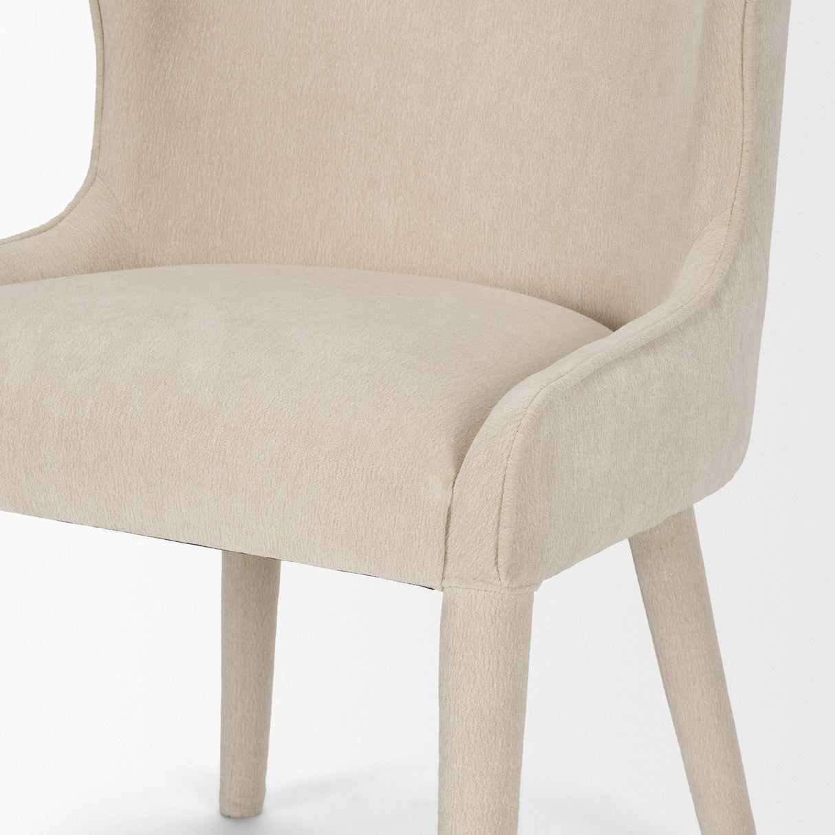 Nolan Slope Cream Chenille Dining Chair, Set of 2 by Mercana at Eve Furniture