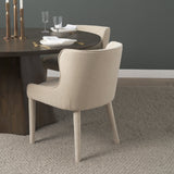 Nolan Slope Cream Chenille Dining Chair, Set of 2 by Mercana at Eve Furniture