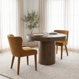 Nolan Slope Rust Chenille Dining Chair, Set of 2 by Mercana at Eve Furniture