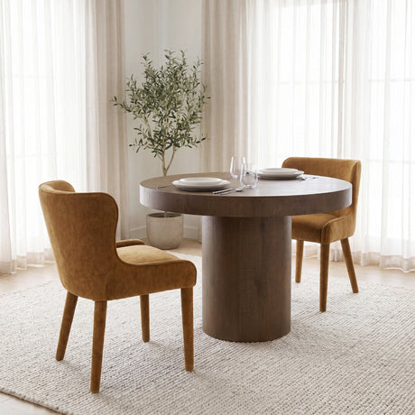 Nolan Slope Rust Chenille Dining Chair, Set of 2 by Mercana at Eve Furniture