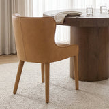 Nolan Slope Tan Leather Dining Chair, Set of 2 by Mercana at Eve Furniture