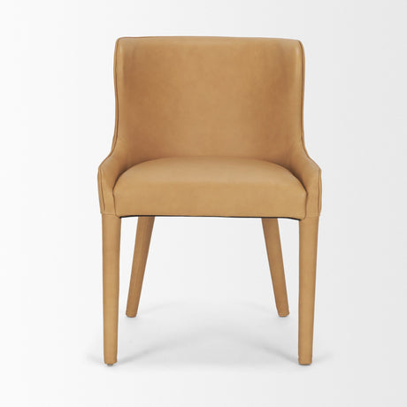 Nolan Slope Tan Leather Dining Chair, Set of 2 by Mercana at Eve Furniture