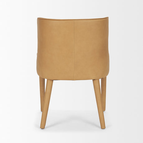 Nolan Slope Tan Leather Dining Chair, Set of 2 by Mercana at Eve Furniture