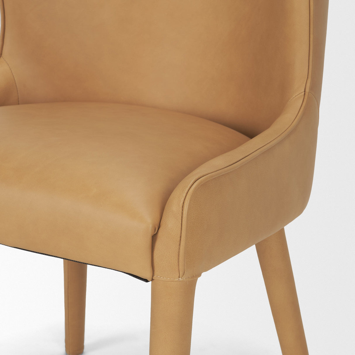 Nolan Slope Tan Leather Dining Chair, Set of 2 by Mercana at Eve Furniture