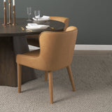Nolan Slope Tan Leather Dining Chair, Set of 2 by Mercana at Eve Furniture