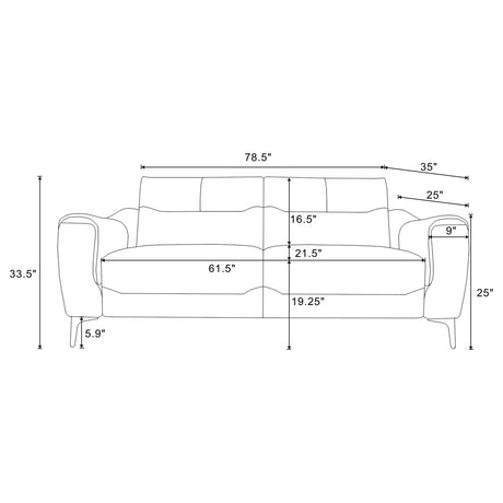 Nolan Upholstered Sloped Track Arm Sofa Charcoal by Coaster at Eve Furniture