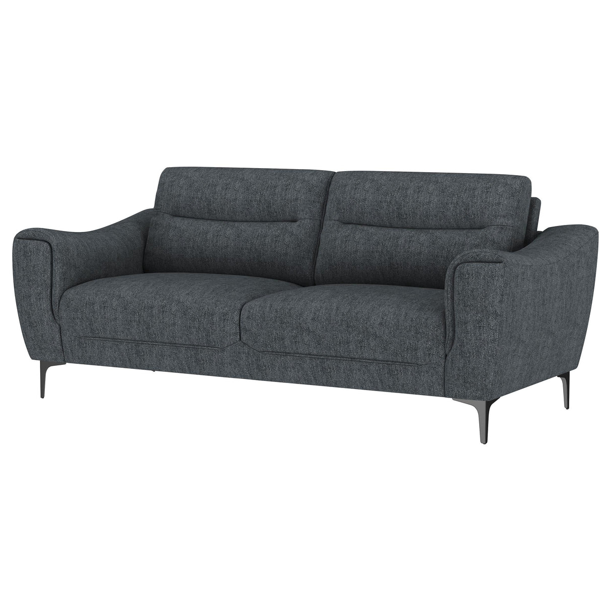 Nolan Upholstered Sloped Track Arm Sofa Charcoal by Coaster at Eve Furniture